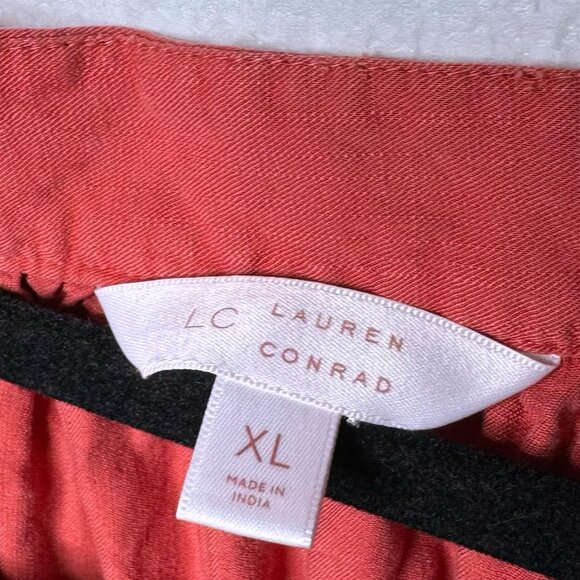 LC Lauren Conrad Size XL Embroidered Floral Square Neck Top 3/4 Tie Sleeve Boho - Picture 2 of 10